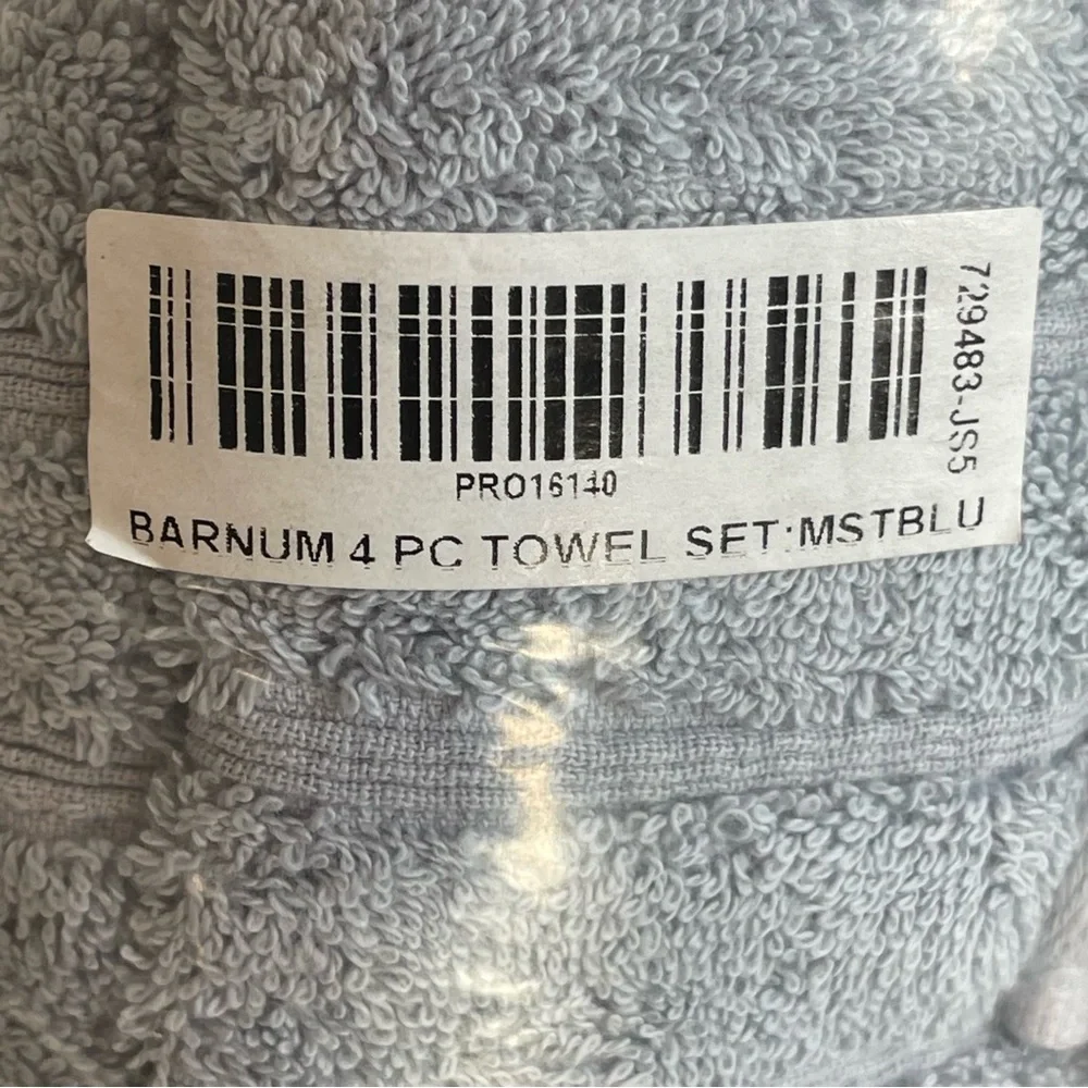 Barnum Turkish Cotton Thick and Plush Towel Set of 4 -2 Large Bath Towels